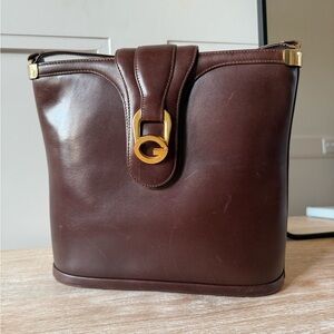 1950s Vintage Gucci Brown Leather Crossbody Bag